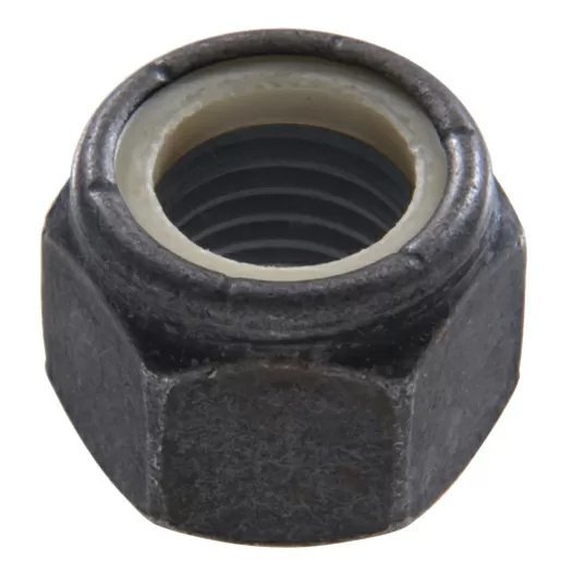 Black Phosphate Stop Nut - Nylon Insert - 1/4" - QC Supply -