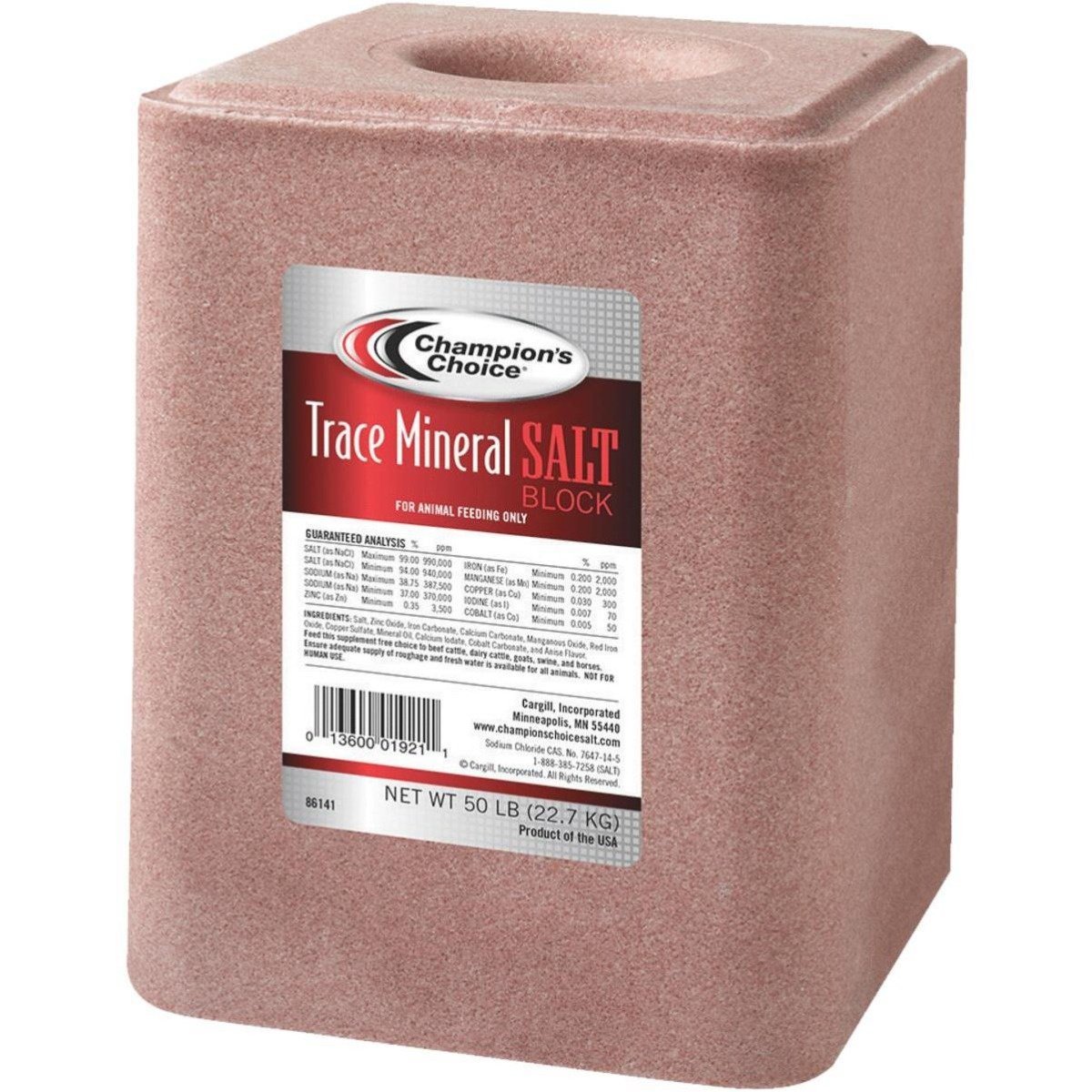Champion's Choice Trace Mineral Salt Block - 50 lb Block - QC Supply -