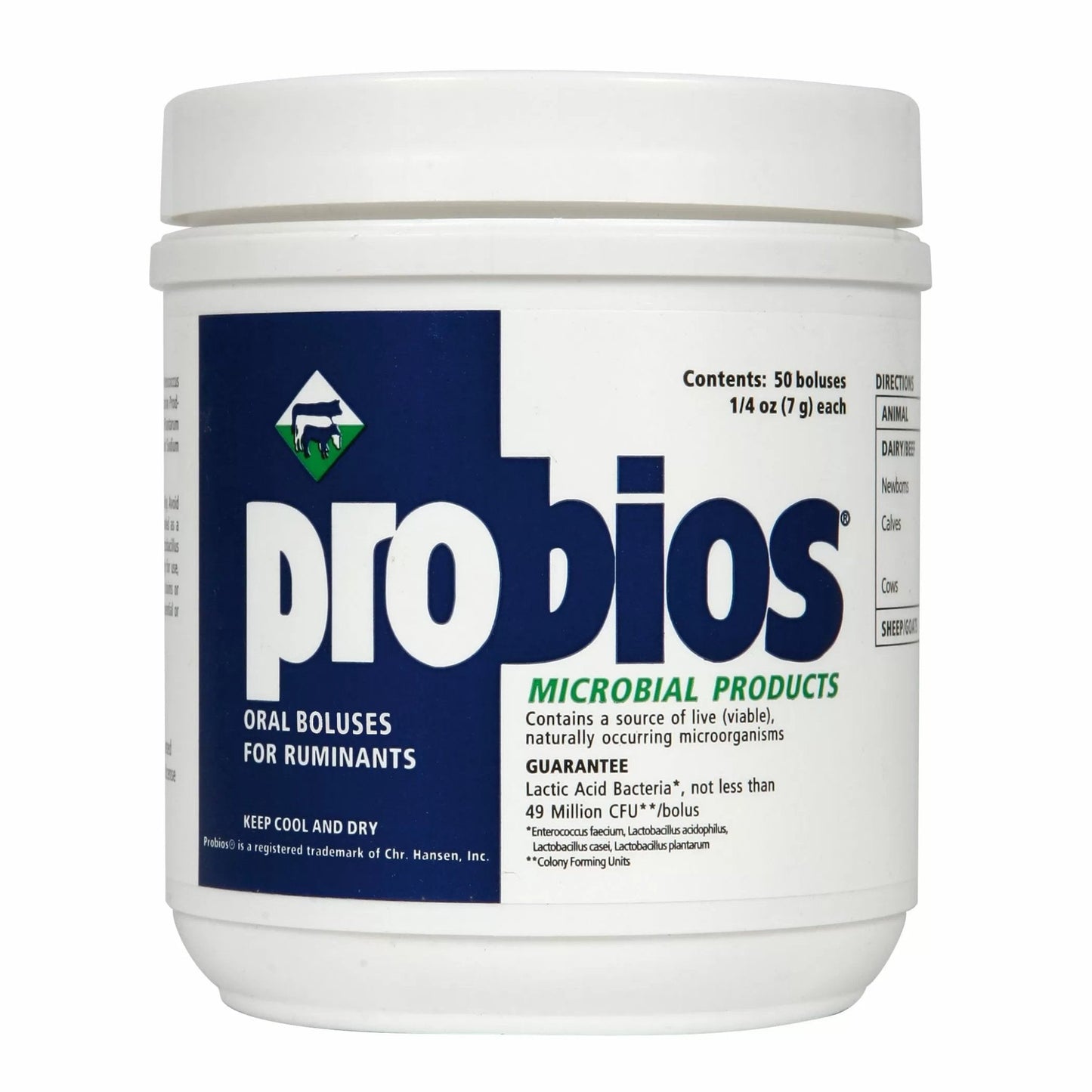 Probios® Oral Bolus For Ruminants (Vets Plus/Chr. Hansen) - 50 x 1/4 oz. - QC Supply -
