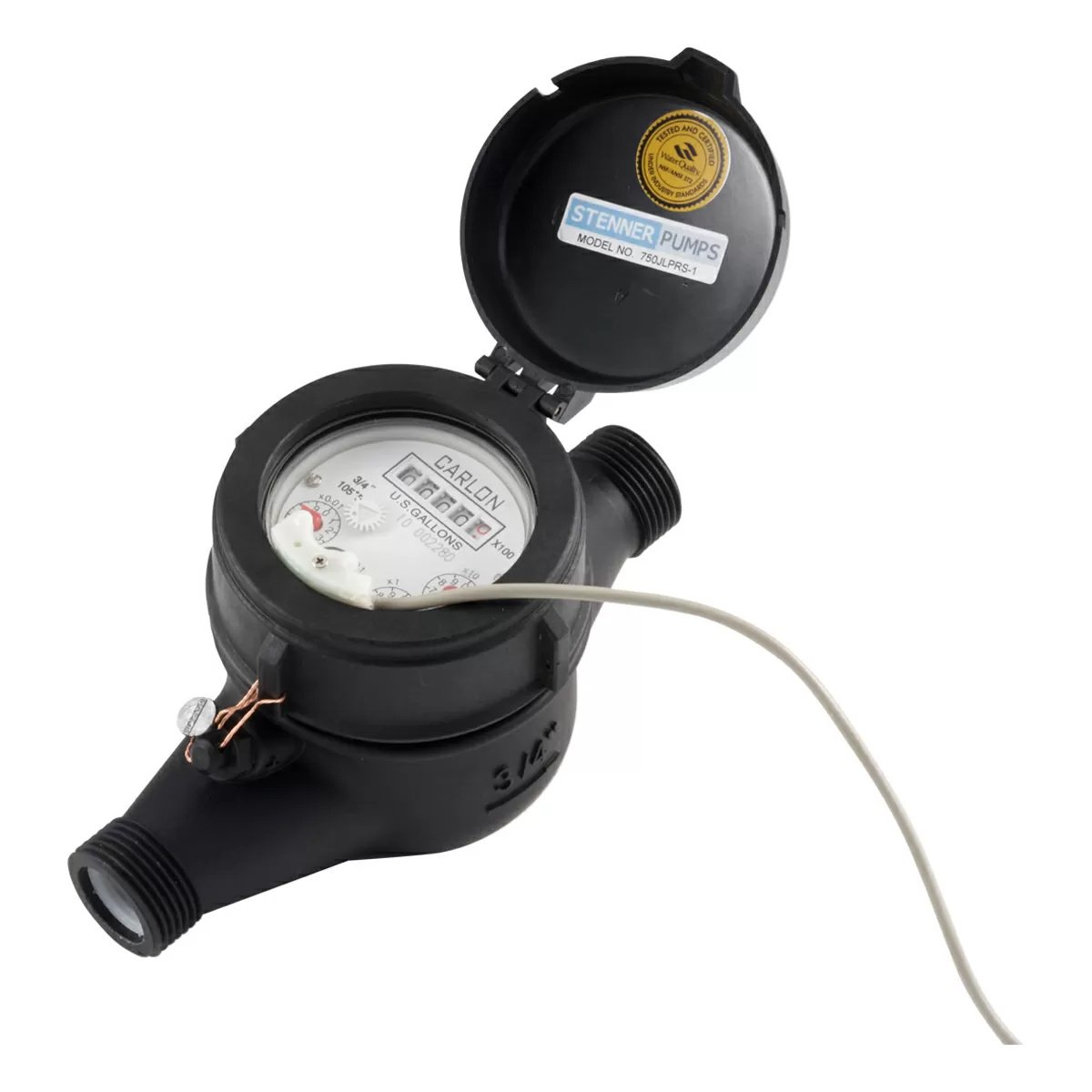 Stenner Plastic Water Meter - 3/4" - 1 - Pulse/Gallon - QC Supply -
