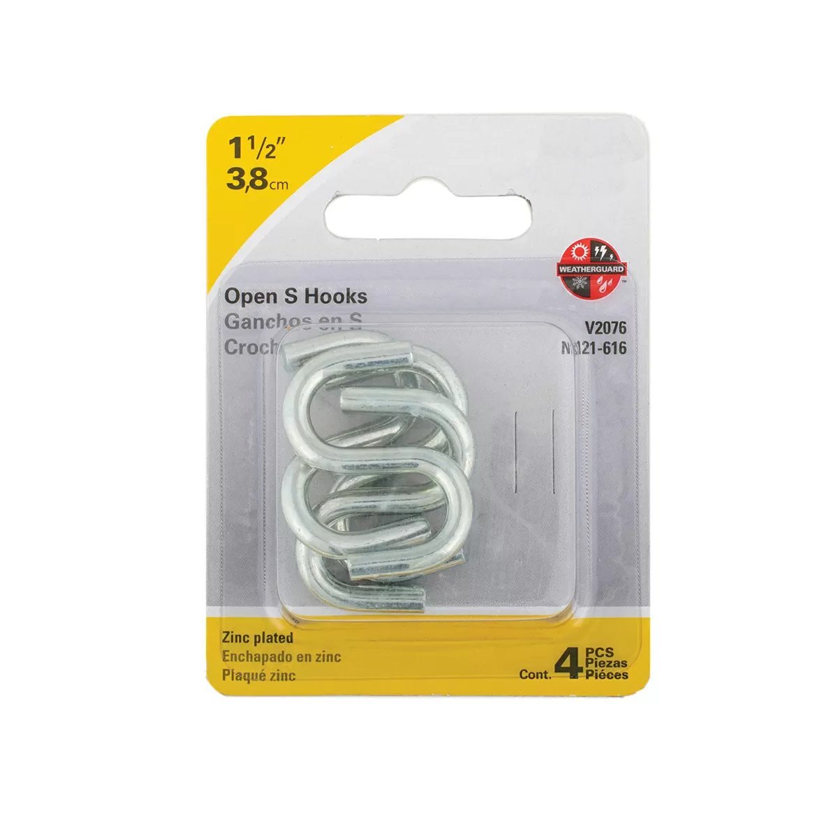 Zinc Plated Open S Hook - 1 1/2" - QC Supply -