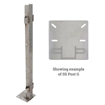 2" x 38" Stainless Steel Post - QC Supply - 