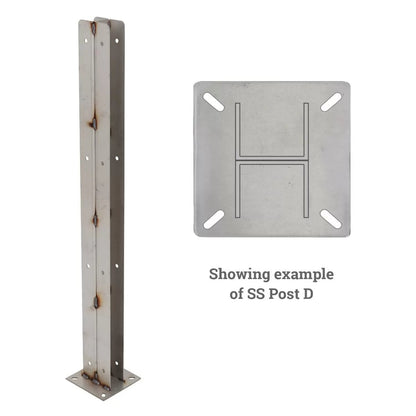 2" x 38" Stainless Steel Post - QC Supply - 