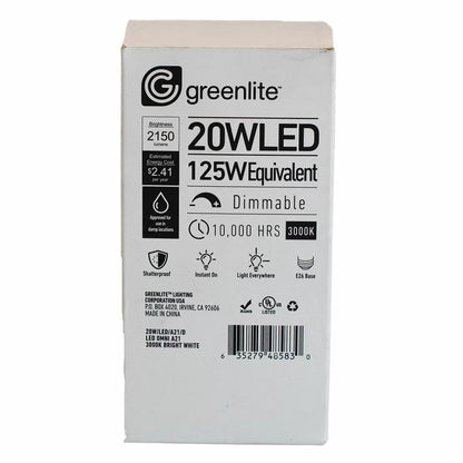Greenlite™ A21 LED 20W, Dimmable Bulb - QC Supply - 