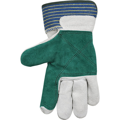 Kinco® Gray Suede Cowhide Palm Gloves with Double Palm & Cuff - QC Supply - 