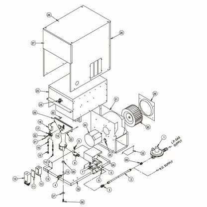 LB ® Classic™ Natural Gas Pilot Light Ignition Heater Complete Unit - QC Supply - 