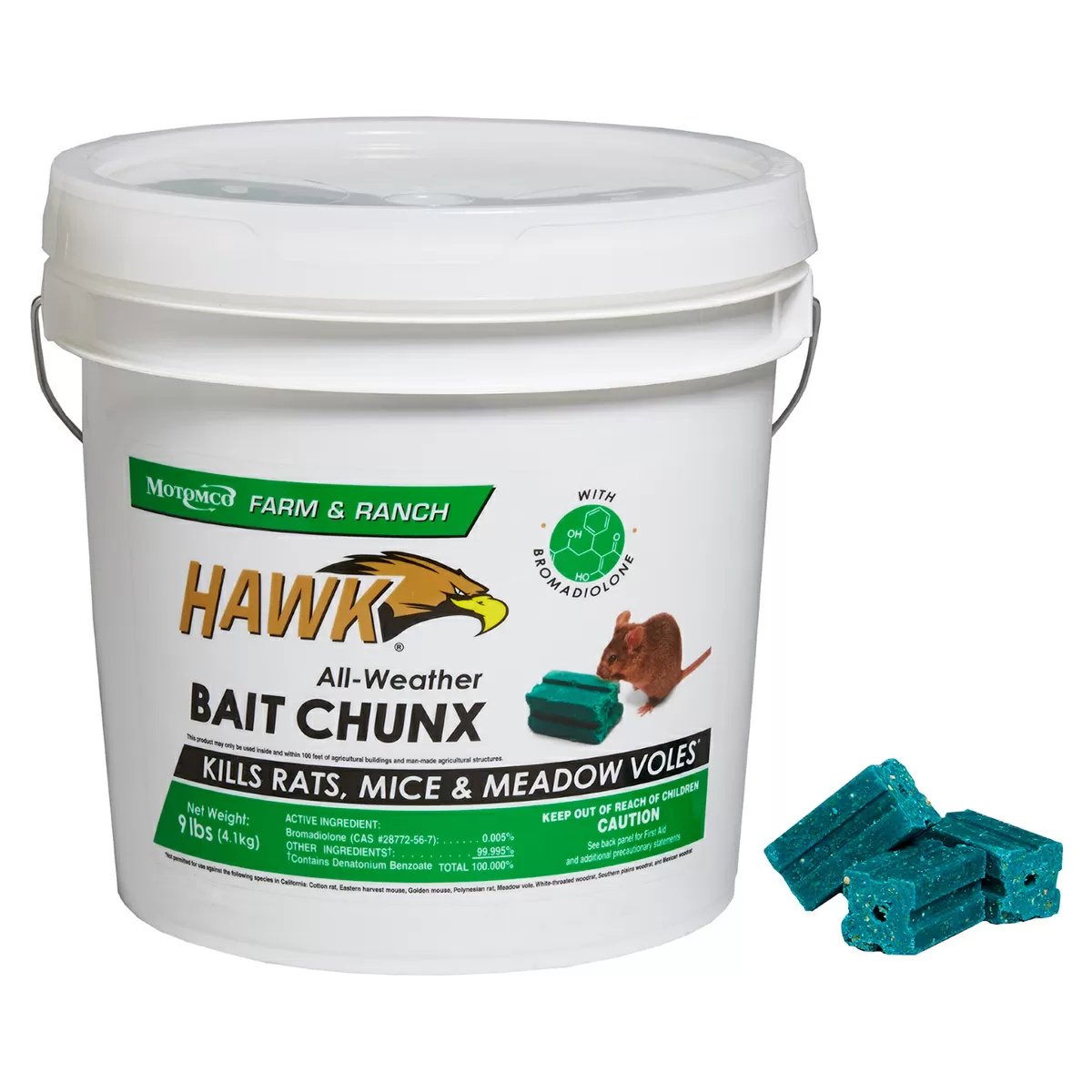 Motomco Hawk® AllWeather Rodent Bait Chunx® Buckets - QC Supply - 