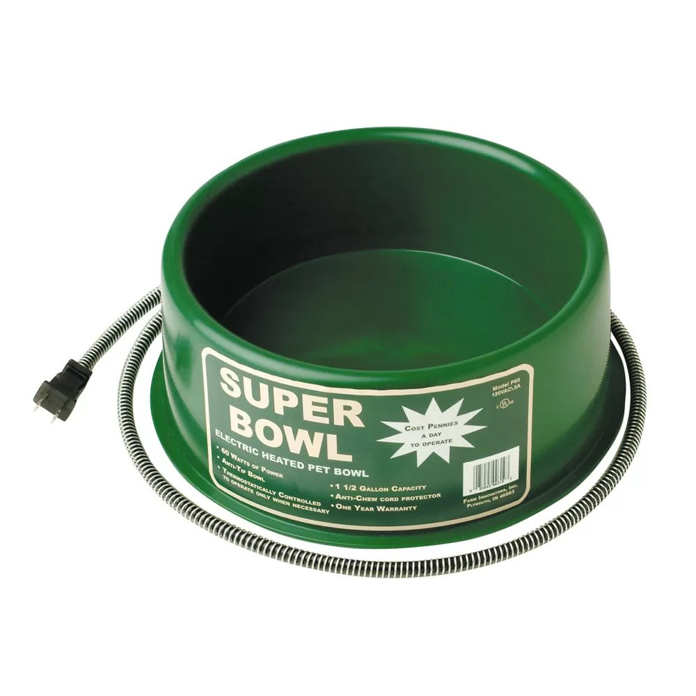 Premium Round Heated Pet Bowl - 1 - 1/2 Gallon - QC Supply - 