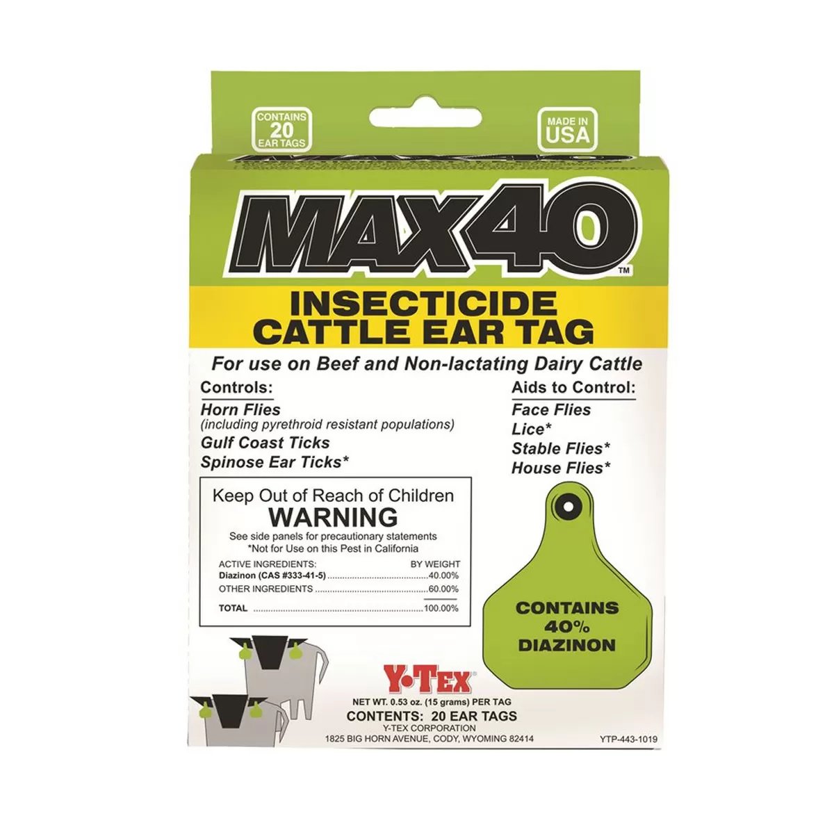 YTex® Max40™ Insecticide Tags w/Buttons - QC Supply - 